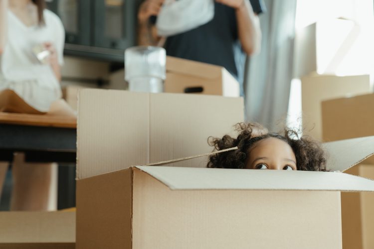 playing in boxes
